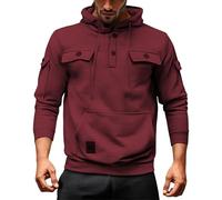 Felpa con cappuccio da uomo multi tasche all'aperto da uomo con bottone intelligente casual felpa con cappuccio atletica pullover con cappuccio leggero con cappuccio invernale calda felpa tinta unita