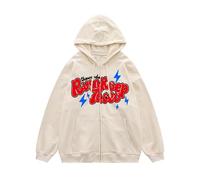 Felpa con cappuccio da uomo oversize con stampa posteriore Y2K con cappuccio Basic Pullover Vintage Print Hoodies for Men Anime, felpa con cappuccio nero cool streetwear drip vestiti oversize, beige.,