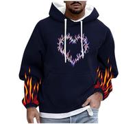 Felpa con cappuccio da uomo, oversize, gotico, punk, con cappuccio, Y2K, motivo a cuore, con cappuccio, per primavera, autunno, con cappuccio, taglie forti, a maniche lunghe, per Halloween, festival