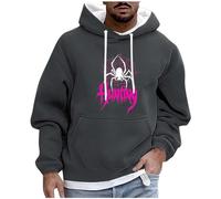 Felpa con cappuccio da uomo, oversize, gotico, punk, con cappuccio, Y2K, motivo ragno, con cappuccio, per primavera, autunno, con cappuccio, taglie forti, a maniche lunghe, per Halloween, festival
