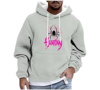 Felpa con cappuccio da uomo, oversize, gotico, punk, con cappuccio, Y2K, motivo ragno, con cappuccio, per primavera, autunno, con cappuccio, taglie forti, a maniche lunghe, per Halloween, festival