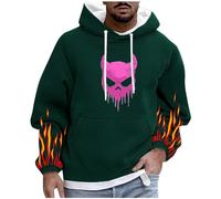Felpa con cappuccio da uomo, oversize, gotico, punk, con cappuccio, Y2K, stampa demone, felpa con cappuccio, primavera, autunno, felpa con cappuccio, taglie forti, a maniche lunghe, per Halloween