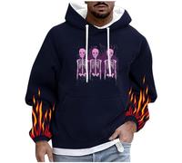 Felpa con cappuccio da uomo, oversize, gotico, punk, con cappuccio, Y2K, stampa scheletrico, felpa con cappuccio, primavera, autunno, felpa con cappuccio, taglie forti, a maniche lunghe, per Halloween