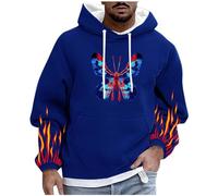 Felpa con cappuccio da uomo oversize gotico punk felpa con cappuccio Y2K stampa farfalle felpa con cappuccio primavera autunno felpa top top plus size manica lunga Halloween festival streetwear M-4XL