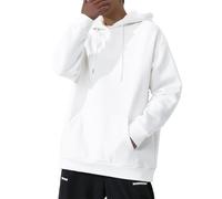 Felpa con cappuccio da uomo, oversize, nero, felpa da uomo con cappuccio, tinta unita, basic, a maniche lunghe, con cappuccio, minimalist streetwear, moda, sport, tempo libero, comoda felpa, bianco