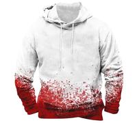 Felpa con cappuccio da uomo per Halloween divertente macchia di sangue, novità Kanga Pocket coulisse vacanze feste con cappuccio felpe all'aperto spaventoso estetico pullover top, Sangue d'arte, S