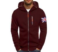 Felpa con cappuccio da uomo, semplice, con cappuccio, vestibilità normale, da jogging, con tasche con cerniera, elasticizzata, da uomo, per attività all'aperto, casual, adatta per ogni occasione