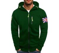 Felpa con cappuccio da uomo, semplice, con cappuccio, vestibilità normale, da jogging, con tasche con cerniera, elasticizzata, da uomo, per attività all'aperto, casual, adatta per ogni occasione