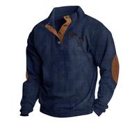 Felpa con cappuccio da uomo stampata alla moda casual con tasca da uomo Slim Fit Fashion Casual Classic Work Hoody, Marina Militare, 5XL