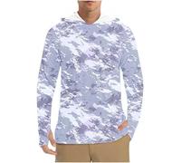 Felpa con cappuccio da uomo stampata con protezione solare UPF 50+, protezione solare, leggera, per escursionismo, attività all'aperto, rash guard top pesca felpe con cappuccio a maniche lunghe