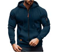 Felpa con cappuccio da uomo, sweatshirt in pile, marca calda, militare, a maniche lunghe, con cerniera, da sport, taglie grandi, giacca da lavoro con cappuccio, hoodie, per inverno e autunno, taglia S