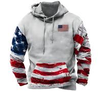 Felpa con cappuccio da uomo USA United States America Independence Day Hoody Bandiera nazionale americana da uomo, vestibilità normale, comoda felpa con tasca a marsupio, c, S