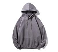 Felpa con cappuccio da uomo, vestibilità ampia, tinta unita, ultra morbida, a maniche lunghe, con tasche e coulisse, casual, per autunno e inverno, calda felpa con cappuccio, Verde, 4X-Large