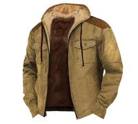 Felpa con cappuccio da uomo Western Cowboy Cappotti stampati 3D Inverno Caldo Pile Felpa con Zip Over Mountain Jacket Casual Felpa in Pile con Cappuccio Coulisse Tempo Libero Addensato Doppia Tasca