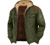 Felpa con cappuccio da uomo Western Cowboy Cappotti stampati 3D Inverno Caldo Pile Felpa con Zip Over Mountain Jacket Casual Felpa in Pile con Cappuccio Coulisse Tempo Libero Addensato Doppia Tasca