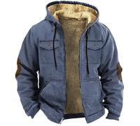 Felpa con cappuccio da uomo Western Cowboy Cappotti stampati 3D Inverno Caldo Pile Felpa con Zip Over Mountain Jacket Casual Felpa in Pile con Cappuccio Coulisse Tempo Libero Addensato Doppia Tasca