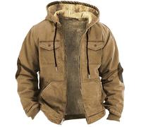 Felpa con cappuccio da uomo Western Cowboy Cappotti stampati 3D Inverno Caldo Pile Felpa con Zip Over Mountain Jacket Casual Felpa in Pile con Cappuccio Coulisse Tempo Libero Addensato Doppia Tasca