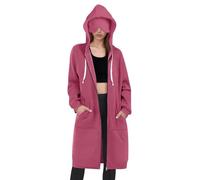 Felpa con cappuccio da viaggio con cerniera e maschera per gli occhi con maschera per gli occhi integrata Plus Size a maniche lunghe felpe pullover top, vino, M
