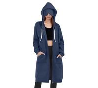Felpa con cappuccio da viaggio con cerniera e maschera per gli occhi con maschera per gli occhi integrata Plus Size a maniche lunghe felpe pullover top, Marina Militare, L