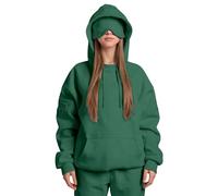 Felpa con cappuccio da viaggio unisex alla moda, in tinta unita, a maniche lunghe, con maschera per gli occhi, felpa con cappuccio integrata per autunno inverno in pile termico con tasche pullover