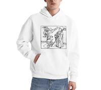 Felpa con cappuccio Danse Macabre con scheletro e grafica monastica, maglione gotico medievale per uomo e donna, perfetto per gli amanti dell'arte, Nero , XL