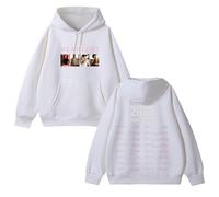 Felpa con Cappuccio Deadline 2025 World Tour Felpa in Cotone con Grafica dello Stesso Stile(A White-Padded,3XL)