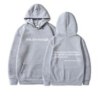 Felpa con cappuccio Dear Person Behind Me, You Are Enough, The Hope, felpa con cappuccio per uomo e donna, Grigio 2, 3XL