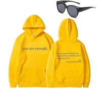 Felpa con cappuccio "Dear Person Behind Me You Are Entro", con scritta in lingua inglese "To the Dearperson Behind Me", Giallo (testo nero), M