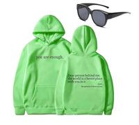 Felpa con cappuccio "Dear Person Behind Me You Are Entro", con scritta in lingua inglese "To the Dearperson Behind Me", Verde (testo nero), XXL