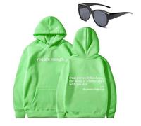 Felpa con cappuccio "Dear Person Behind Me You Are Entro", con scritta in lingua inglese "To the Dearperson Behind Me", Verde (testo bianco), L