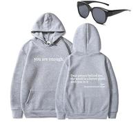 Felpa con cappuccio "Dear Person Behind Me You Are Entro", con scritta in lingua inglese "To the Dearperson Behind Me", Grigio (testo bianco), XXL