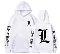 Felpa con Cappuccio Death Note Felpa con Cappuccio Lawliet Felpa con Cappuccio Death Note Kira Felpa con Cappuccio Yagami Light Kira L Felpa con Cappuccio Casual Harajuku Pullover per