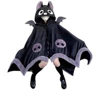 Felpa con cappuccio di pipistrello, pipistrello da cartone animato Cape coperta indossabile con ala demone Soft Halloween Trow Browt per casa, festa a tema