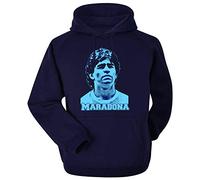 Felpa con cappuccio Diego Maradona Argentina Football Legend - Unisex, Multicolore, 3XL