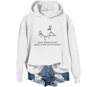 Felpa con cappuccio divertente per adulti con scritta "Some People Just Need A Pat On The Back", bianco, XXL