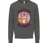Felpa Con Cappuccio Divertente Per Bambini Sloth Anything I Can Do Slower