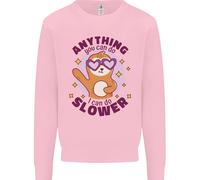 Felpa Con Cappuccio Divertente Per Bambini Sloth Anything I Can Do Slower