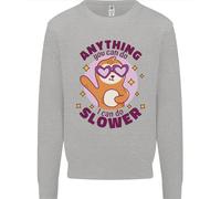 Felpa Con Cappuccio Divertente Per Bambini Sloth Anything I Can Do Slower