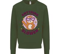 Felpa Con Cappuccio Divertente Per Bambini Sloth Anything I Can Do Slower