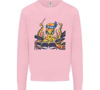 Felpa Con Cappuccio Divertente Per Uomo Octopus Drummer Drumming Drum