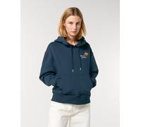 Felpa Con Cappuccio Donna MAMAN GENIALE CUORE. Felpa Colore Blu Marino