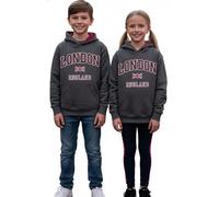 Felpa con cappuccio e cappuccio London England per bambini, colore antracite (LE129K) sconosciuto XX-Large