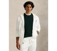 Felpa con cappuccio e cerniera in Double Knit Tech Bianco XL Tinta unita
