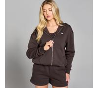 Felpa con cappuccio e cerniera MP Basics da donna - Cioccolato - L