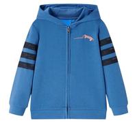 vidaXL Felpa con Cappuccio e Cerniera per Bambini Blu 128