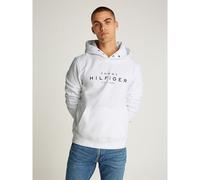 Tommy Hilfiger Uomo Felpa con Cappuccio Essential Fleece Regular Fit, Bianco (White), XXL