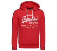 Felpa con cappuccio e logo in rilievo Superdry Vintage Rouge S