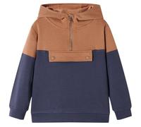 Felpa con Cappuccio e Mezza Cerniera per Bambini Antracite e Cognac 92