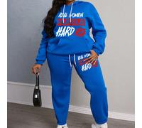 Felpa con cappuccio e pantaloni coordinati, taglie comode per donna. La felpa con cappuccio calda è adatta per diverse occasioni come casa, uscite e feste. Questo set comprende una felpa con cappuccio