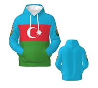 Felpa con cappuccio e stampa grafica 3D della bandiera dell'Azerbaigian